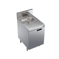 Krowne Royal Series 18 Inch x 24 Inch Underbar Speed Station with Dump Sink, Speed Rinser, and Cabinet Base