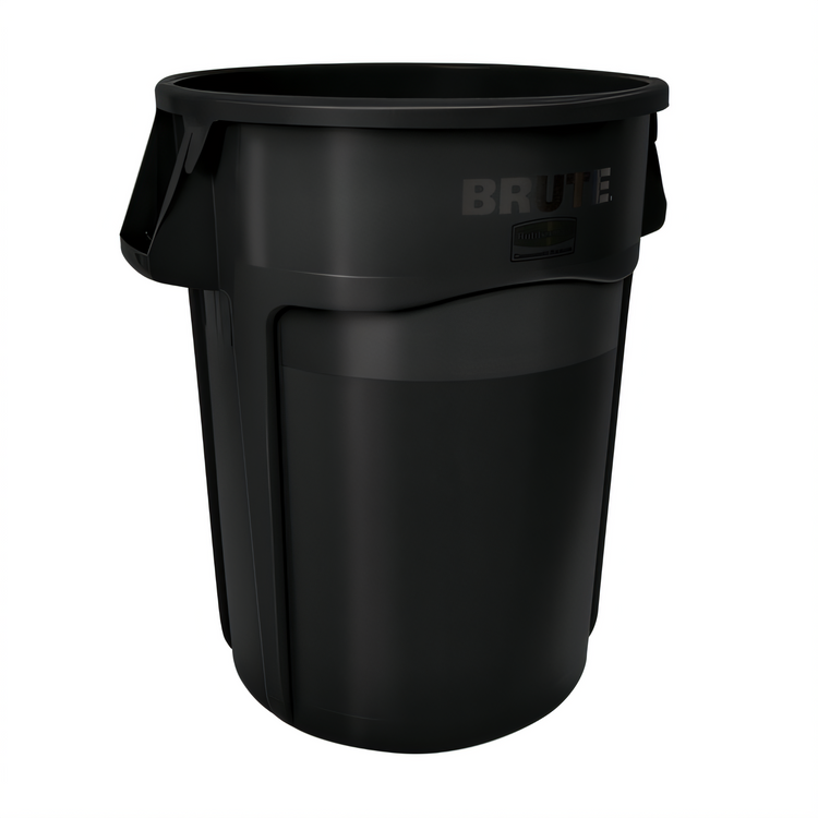 Product image #1 for Rubbermaid Commercial BRUTE 55-Gallon Round Trash Container, Black Polyethylene, No Lid