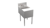Krowne Stadium Series 18 Inch Wide Stainless Steel Underbar Speed Station with Dump Sink, Cutting Board, and Included Faucet