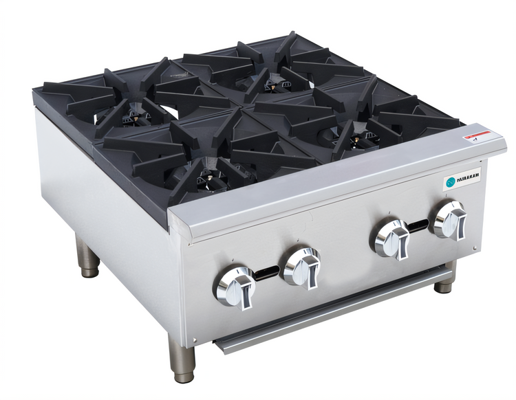 Product image #1 for Hurakan by Equip.me 24-Inch Heavy Duty Countertop Gas Range with 4 Open Burners