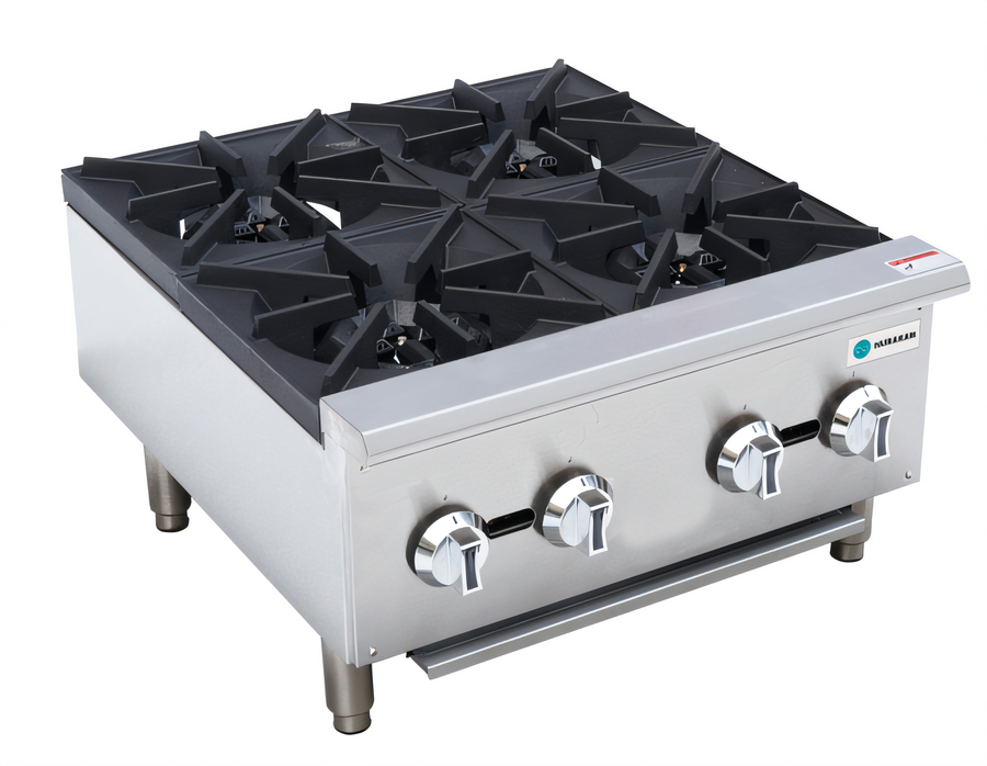 Product image #1 for Hurakan by Equip.me 24-Inch Heavy Duty Countertop Gas Range with 4 Open Burners