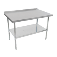 John Boos Stallion 96 Inch Stainless Steel Budget Work Table with 1-1/2 Inch Backsplash and Undershelf