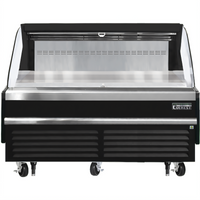 Everest Refrigeration Horizontal Open-Air Merchandiser Cooler, 73-1/4-Inch W x 34-1/4-Inch D x 41-Inch H, 11.4 Cu. Ft., Black, Self-Contained Bottom Mount