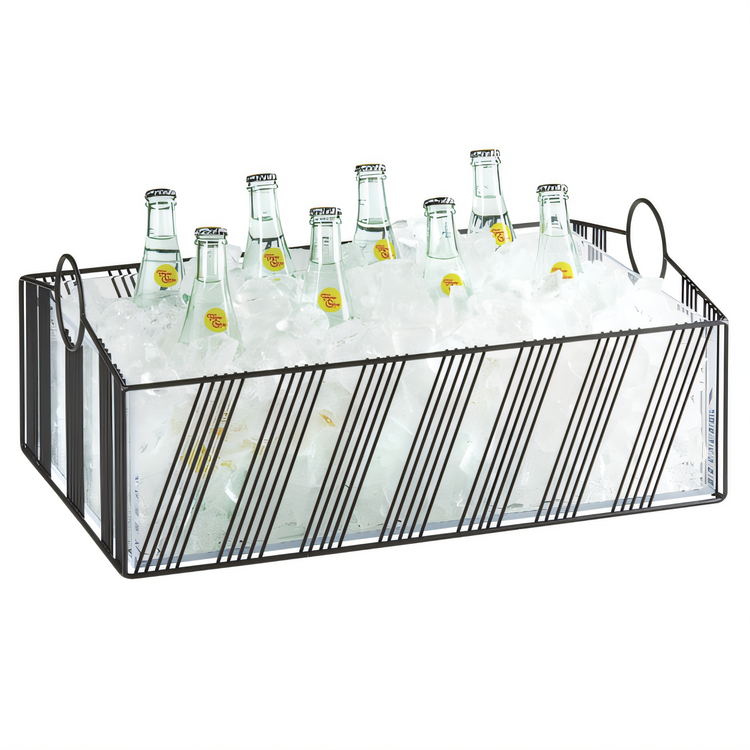 Product image #1 for Portland Complete Rectangular Cart Ice Housing with Polycarbonate Pan and Wire, Black