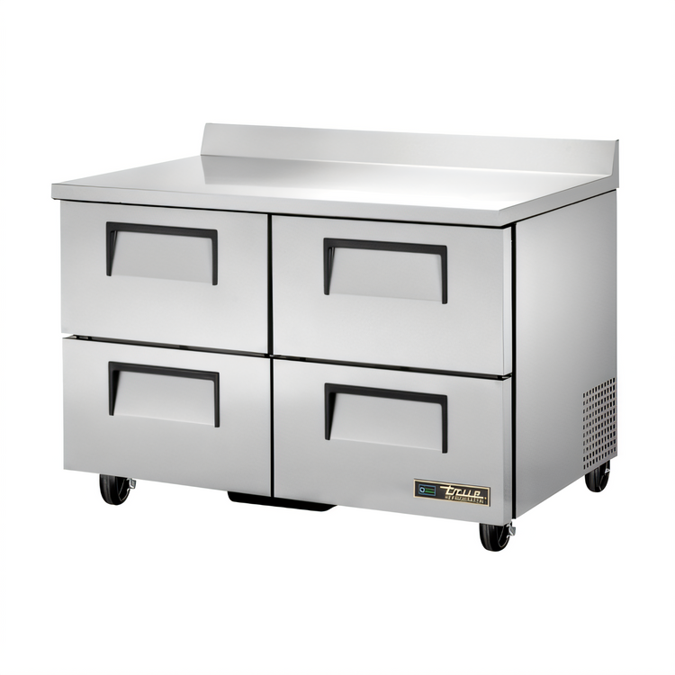 Product image #1 for True TWT-48D-4-HC 48-Inch Two-Section Drawered Worktop Refrigerator, 4 Drawers, Self-Contained R290, Stainless Steel