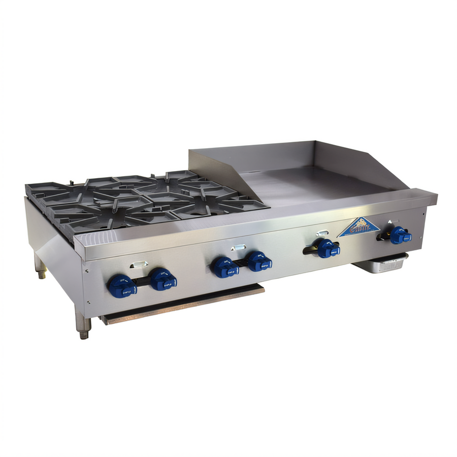 Product image #1 for Comstock-Castle Countertop Gas Hotplate/Griddle Combination with 4 Star Burners and 24-Inch Griddle