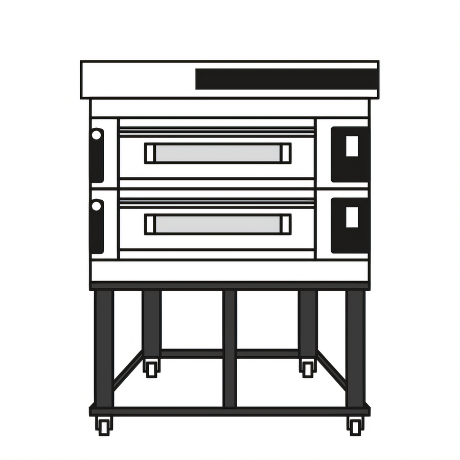 Product image #1 for Moretti Forni S140E Series 2-Deck Electric Pizza Oven with Stand