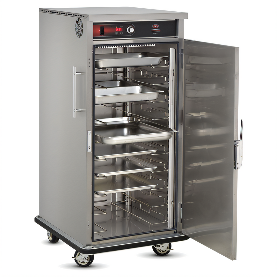 Product image #1 for FWE UHST-10D-HO Mobile Slim-Line High Output Heated Holding Cabinet with Dutch Doors and 10-Pair Tray Slides