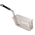 Thumbnail image #1 for Pitco Frialator (Middleby) P6072147 Floor Fryer Basket, Nickel-Plated Steel, Oblong Triple Size, Long Handle, Regular Mesh