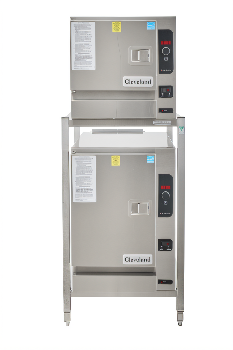 Product image #1 for SteamChef 3 & 6 Double-Stacked Boilerless Gas Convection Steamer with Stand