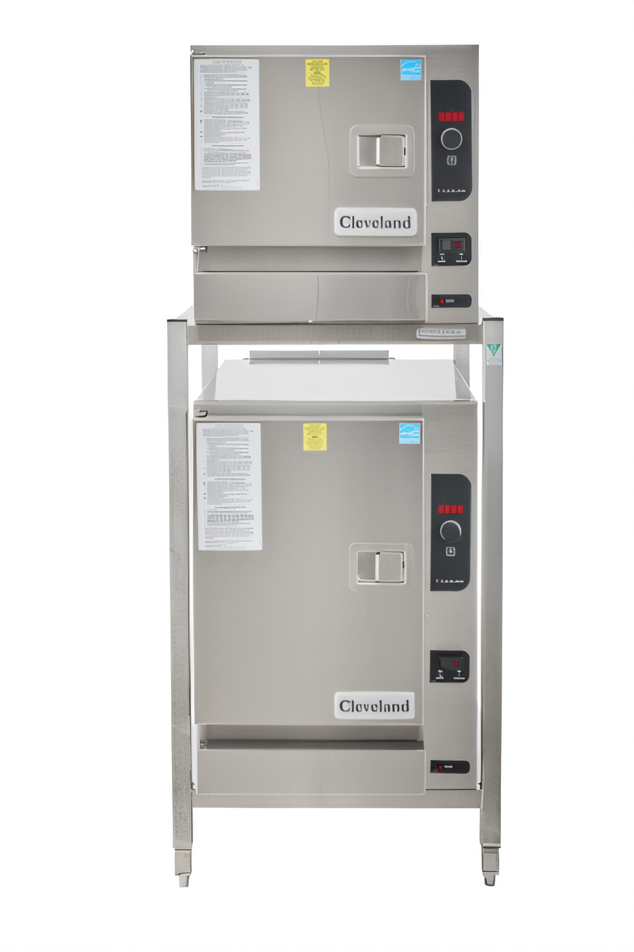 Product image #1 for SteamChef 3 & 6 Double-Stacked Boilerless Gas Convection Steamer with Stand