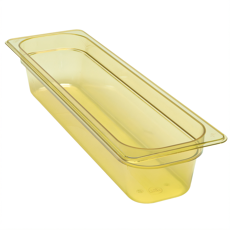 Product image #1 for Cambro H-Pan High Heat 1/2 Size Long 4-Inch Deep Amber Plastic Hot Food Pan