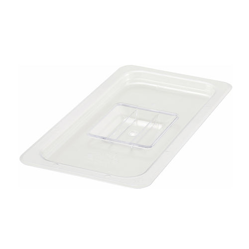 Product image #1 for Poly-Ware 1/3 Size Solid Clear Polycarbonate Food Pan Cover with Handle