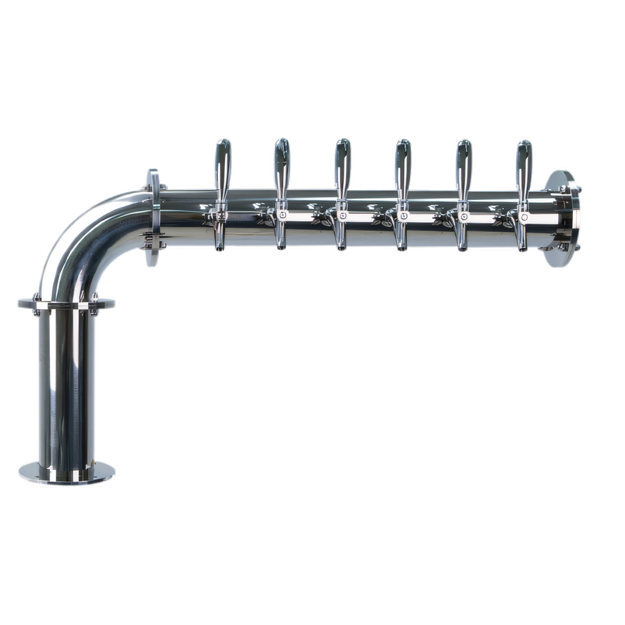 Product image #1 for Micro Matic Titan L 6-Faucet Single-Column Polished Stainless Steel Glycol-Cooled Countertop Draft Tower