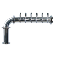 Micro Matic Titan L 6-Faucet Single-Column Polished Stainless Steel Glycol-Cooled Countertop Draft Tower