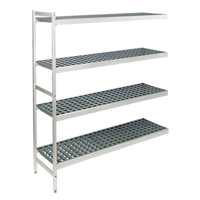Fermostock 4-Tier Perforated Polymer Shelving Unit Expansion Kit, 64