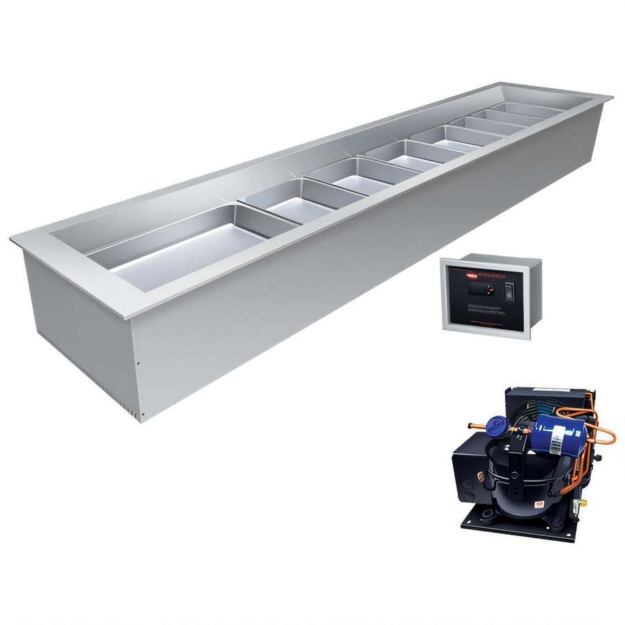 Product image #1 for Hatco Slim Remote Refrigerated Drop-In Cold Well with Condensing Unit, 2 Full-Size Pans