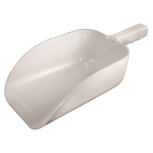 Product image #1 for Bar Maid 82 oz White Polystyrene Flat-Bottom Utility Scoop with Hook Handle