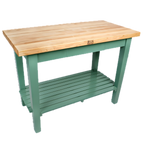 Thumbnail image #1 for John Boos Classic C4830-S 48 x 30-Inch, 1-1/2-Inch Maple Wood Top Work Table with Open Wood Base and Undershelf