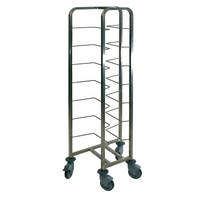 Dough Container Trolley with 8-Container Capacity, Stainless Steel