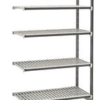 Thumbnail image #1 for Cambro Camshelving® Elements EXA215484V4480 4-Shelf Vented Add-On Polymer Shelving Unit, 21 x 54 x 84 Inches, Speckled Gray