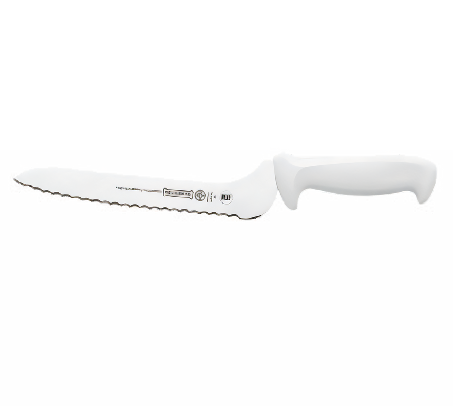 Product image #1 for Mundial 9-Inch Offset Serrated Sandwich Knife with High-Carbon Stainless Steel Blade and White Polypropylene Handle