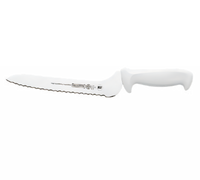 Mundial 9-Inch Offset Serrated Sandwich Knife with High-Carbon Stainless Steel Blade and White Polypropylene Handle