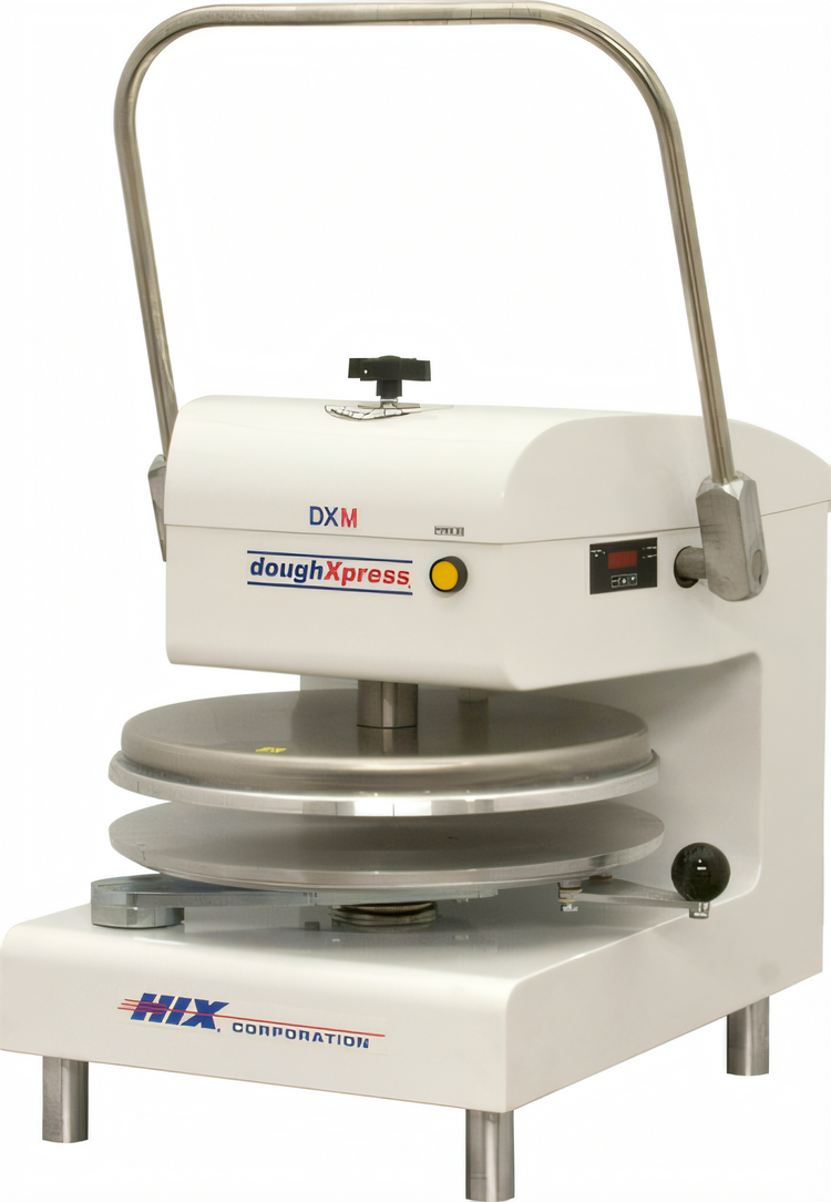 Product image #1 for DoughXpress DXM-W Manual Heated Pizza Dough Press, Up to 18-Inch Diameter, White