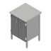 Thumbnail image #1 for John Boos 72 Inch x 24 Inch Enclosed Base Work Table with Hinged Doors, Stainless Steel Flat Top
