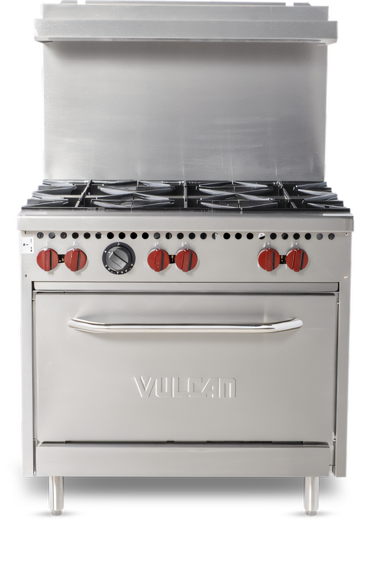 Product image #1 for Vulcan SX Series 36-Inch Natural Gas Commercial Gas Range with 6 Open Burners and Standard Oven