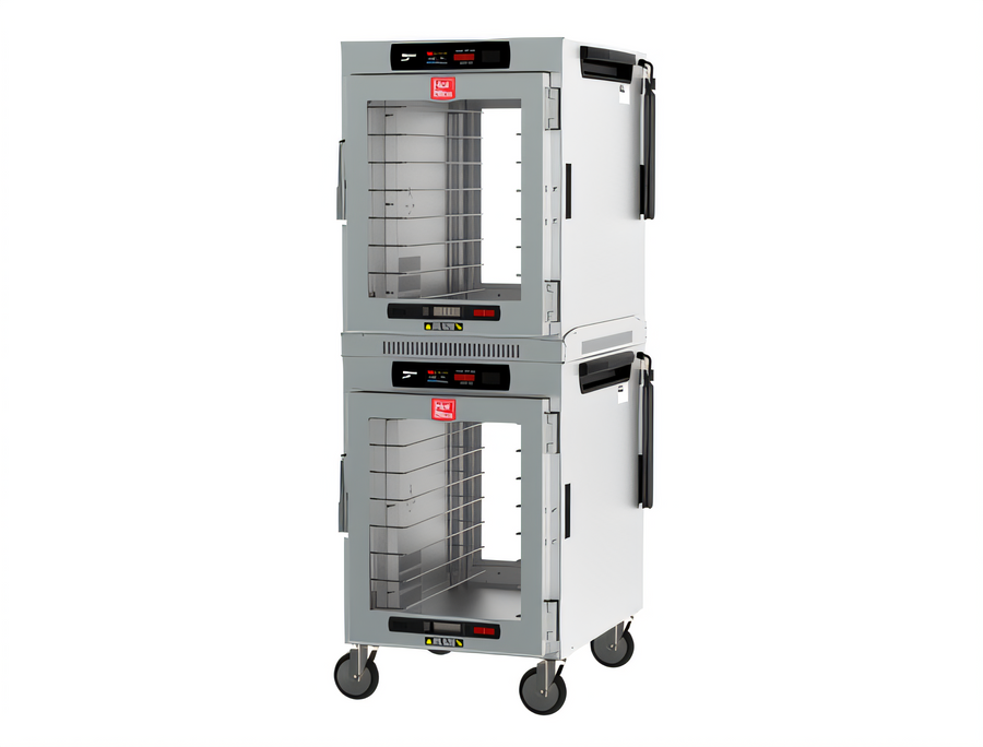 Product image #1 for Metro HotBlox Wide 16-Pan Dual-Cavity Mobile Pass-Thru Insulated Holding Cabinet with Digital Touchscreen and Clear Doors