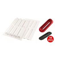 Silikomart Curve Flex Series Cylinder Silicone Pastry Mold, 10-Cavity