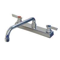 Advance Tabco K-128 Heavy Duty Deck Mounted Manual Faucet with 12 Inch Swing Spout, 8 Inch O.C., Lead Free