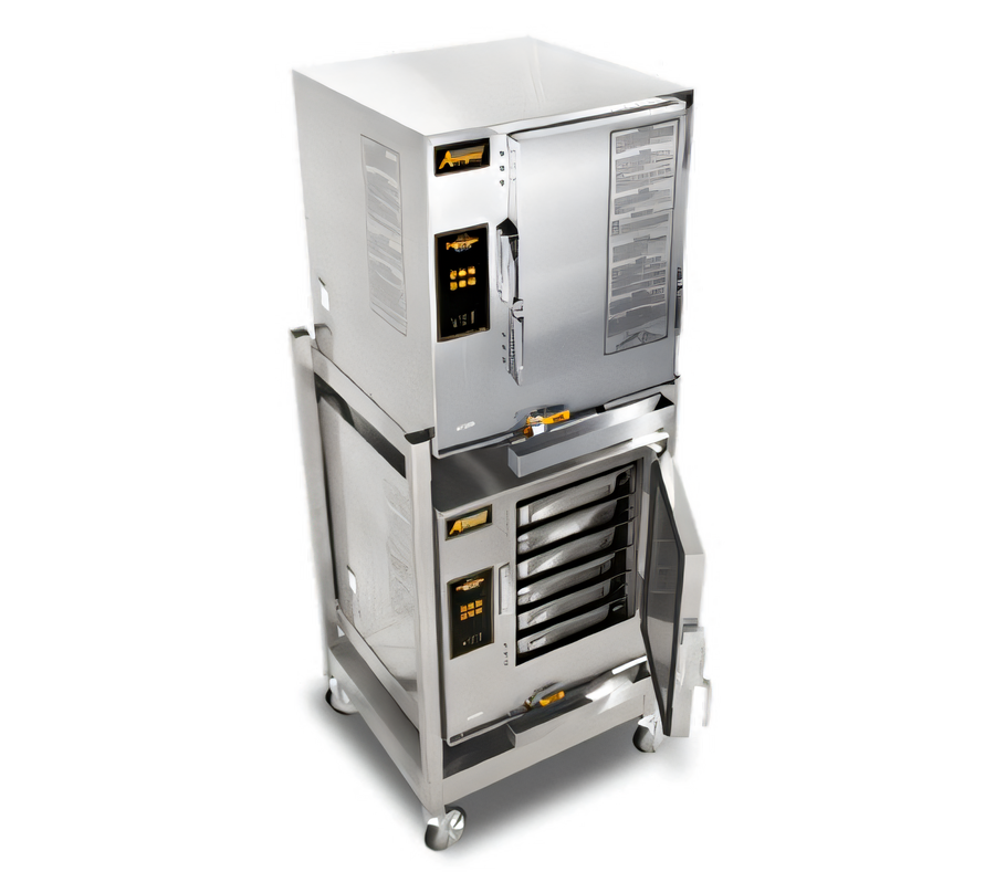 Product image #1 for AccuTemp Evolution E62403E110 DBL Double-Stacked 12-Pan Electric Boilerless Convection Steamer with Stand