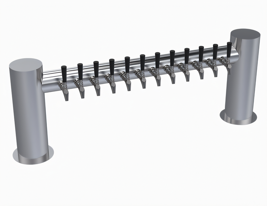 Product image #1 for Krowne Max-H Style 12-Faucet Glycol-Cooled Beer Tower, Brushed Stainless Steel