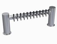 Krowne Max-H Style 12-Faucet Glycol-Cooled Beer Tower, Brushed Stainless Steel