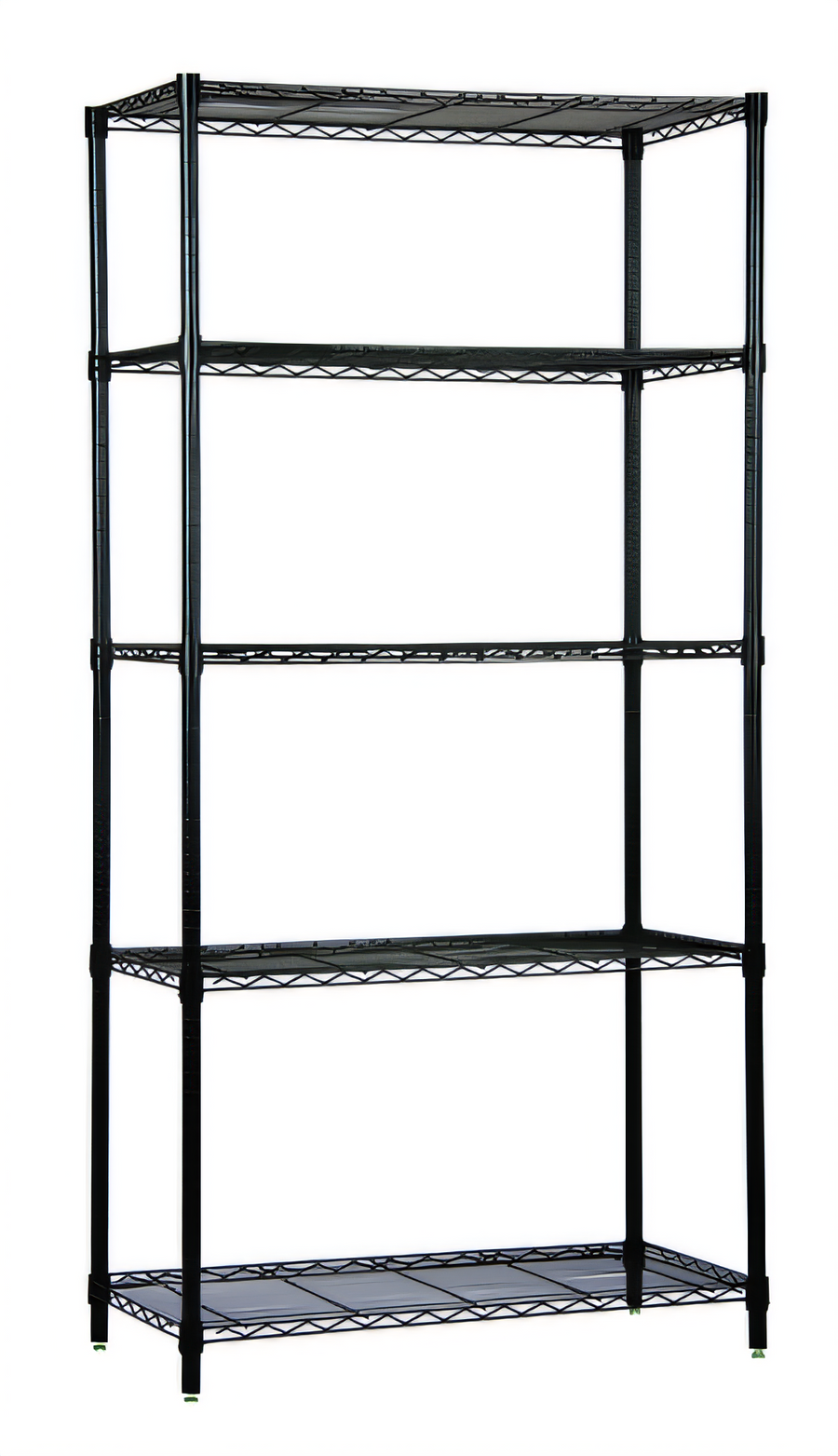 Product image #1 for Quantum 48" x 36" x 74" Stationary Wire Shelving Starter Kit, 5 Shelves, Black Epoxy Finish