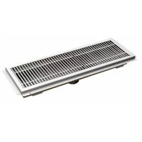 Klinger's Trading 24 x 36 x 4 Inch Stainless Steel Floor Trough with Subway Grating and Center Drain