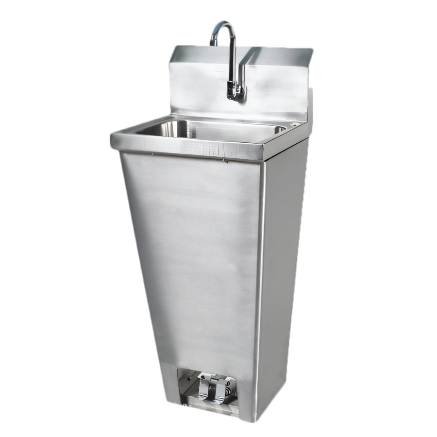 Product image #1 for Freestanding Floor-Mounted Stainless Steel Hand Sink with Foot Pedal Valves