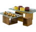 Thumbnail image #1 for American Metalcraft Dark Bamboo Open Frame Wood Buffet Riser Set of 3