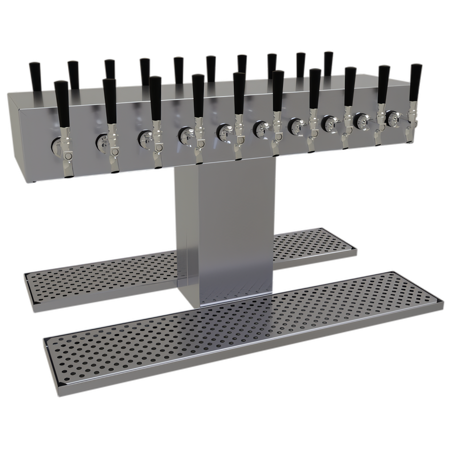 Product image #1 for Glastender Double-Sided Countertop Glycol-Cooled Draft Dispensing Tower, 20 Faucets, Stainless Steel