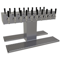 Glastender Double-Sided Countertop Glycol-Cooled Draft Dispensing Tower, 20 Faucets, Stainless Steel