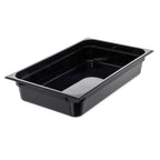 Thumbnail image #1 for CFS Brands StorPlus™ 10401B03 High-Heat Full-Size 1/1 Plastic Food Pan, 4-Inch Deep, Black, Polyethersulfone Case of 6