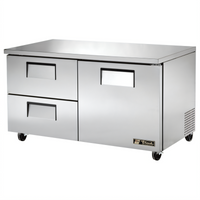 True 60-Inch 2-Section Undercounter Refrigerator with 1 Door and 2 Drawers