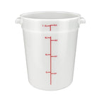 Thumbnail image #1 for Winco PPRC-8W 8 qt Round Polypropylene Storage Container, White, with Built-In Handles, Container Only Case of 12