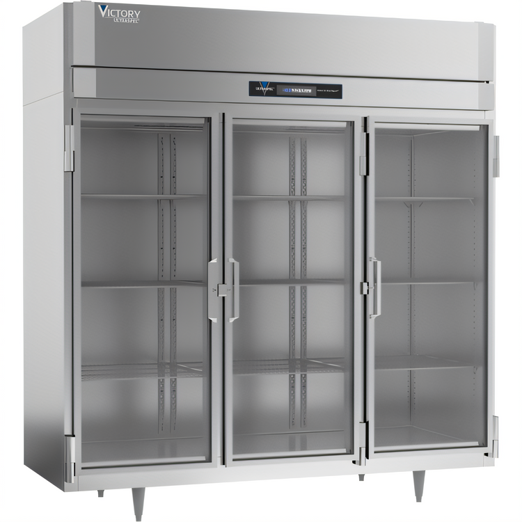 Product image #1 for Victory UltraSpec V-Core Powered 3-Section Glass Door Reach-In Freezer, 70.1 Cu. Ft.