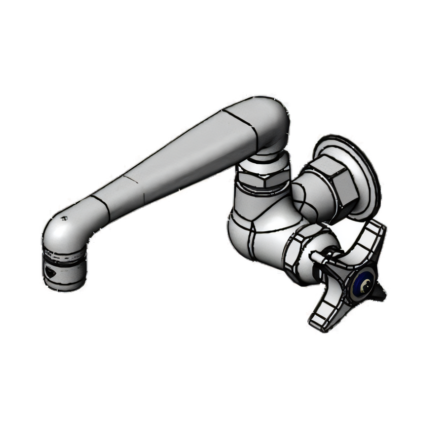 Product image #1 for T&S Brass Single Temperature Wall Mount Pantry Faucet with 6-Inch Swivel Cast Spout