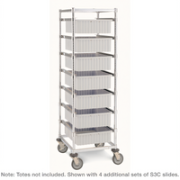 Super Erecta Stainless Steel Adjustable Single-Bay Tote Rack with Polyurethane Casters