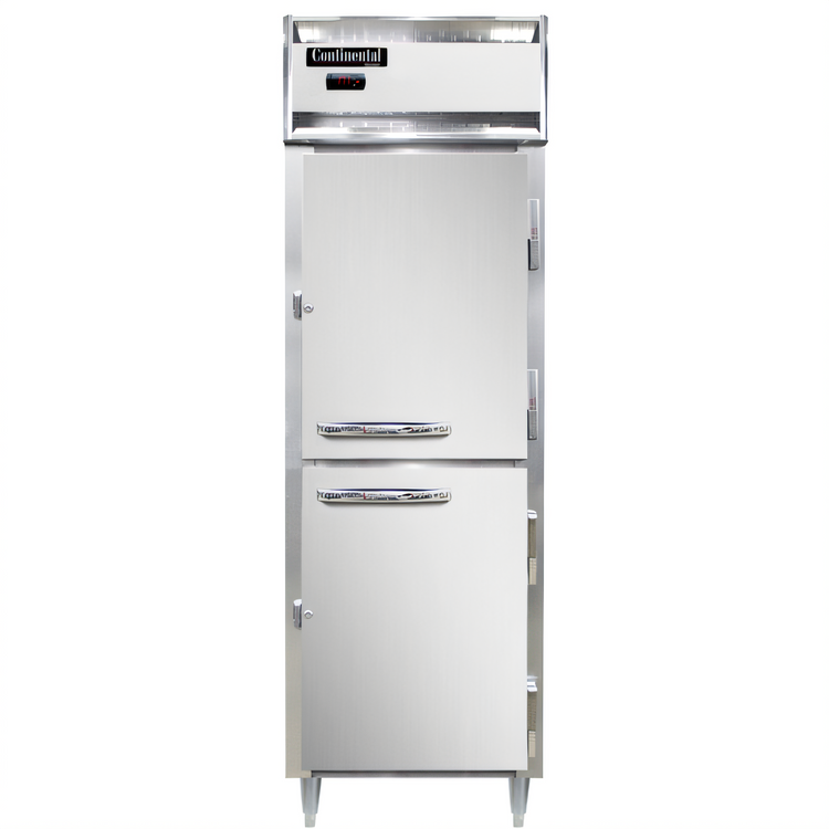 Product image #1 for Continental Refrigerator Designer Line DL1W-SS-HD 1-Section Full Stainless Steel Heated Holding Cabinet with Half Doors