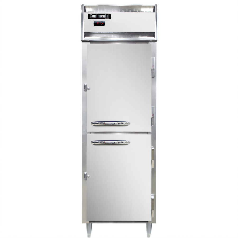 Product image #1 for Continental Refrigerator Designer Line DL1W-SS-HD 1-Section Full Stainless Steel Heated Holding Cabinet with Half Doors